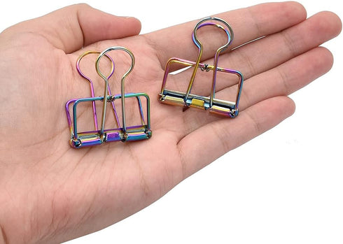 Binder Clips Paper Clamps 32mm for Office School Supplies (Rainbow Colors)