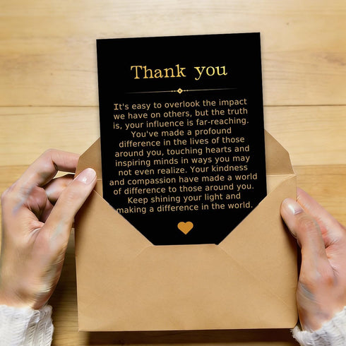 Bestmelo Thank You Card, Appreciation Card, Thank You Gift with Premium Kraft Envelope and Gold Seal Sticker
