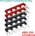 MILAPEAK Terminal Block and Strip, 10pcs (5 Sets) with Cover, Black & Red