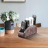Arniche 5 Leather Remote Control Holder,Universal TV Remote Organizer with Compartments,Desktop or Bedside Table