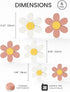 6 3-Size Fluxynara PCS Daisy Felt Flower Wall Decor, Daisy Bulletin Board for Nursery & Girl Room, Acoustic Felt Wall