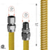 Gas Connector 24 inch Yellow Coated Stainless Steel, 5/8" OD Flexible Hose for Gas Range, Stove
