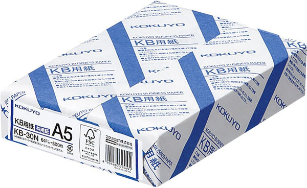 Kokuyo KB Paper - 0.09 mm Thickness, 64gsm, 80 Bright (ISO), FSC Certified, Japan Import (1, A5)
