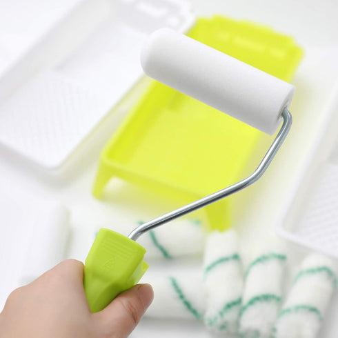 Foam Paint Roller Tray Set, 15 Pcs with 4-Inch Mini Roller Cover Refills, High-Density Foam Small Roller Naps