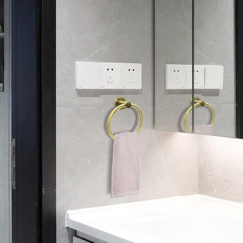 Gold Towel Ring, Hand Towel Holder for Bathroom Wall Mounted, Simple Round Towel Hanger SUS 304 Stainless Steel