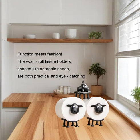 3-Pack Set, Packaging Sheep Toilet Paper Roll Holder OPP - Cute Bathroom Organizer with Adorable Design