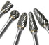Double Cut Carbide Rotary Burr Set, 10 Pcs, 1/8" Shank, 1/4" Head Length for Woodworking, Drilling, Metal Carving