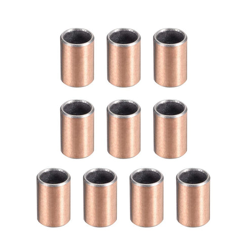 uxcell Sleeve Bearing 8mm Bore x 10mm OD x 15mm Length, 10pcs Plain Bearings Wrapped Oilless Bushings