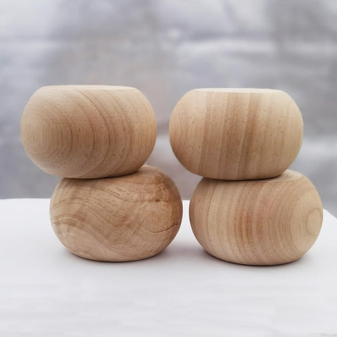 2 Inch Set 4 (2 inch Wooden Bun Feet Sofa Replacement Parts Round Furniture Legs Unfinished Sofa Couch Chair Ottoman