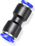 TAILONZ PNEUMATIC Blue Straight Reducing Tube OD Push to Connect Tube Fittings, 3/16" x 3/8" (Pack of 10)