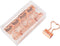 Rose Gold Metal Binder Clips with Heart Shaped Handle 0.74"/19mm Foldback Clips in Acrylic Crystal Box for Office Home