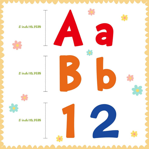 Tenare 134 Pieces 5 Inch Bulletin Board Letters for Classroom Alphabet Numbers Letters Combo Set Letter Cutouts for Bulletin Board Display Home School Classroom Decor(Rainbow Style) by Tenare
