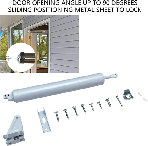 RGYBAO 1 Set Adjustable Pneumatic Door Shutter with Smooth Closing Speed Control Door Closures for Storms & Screen Door