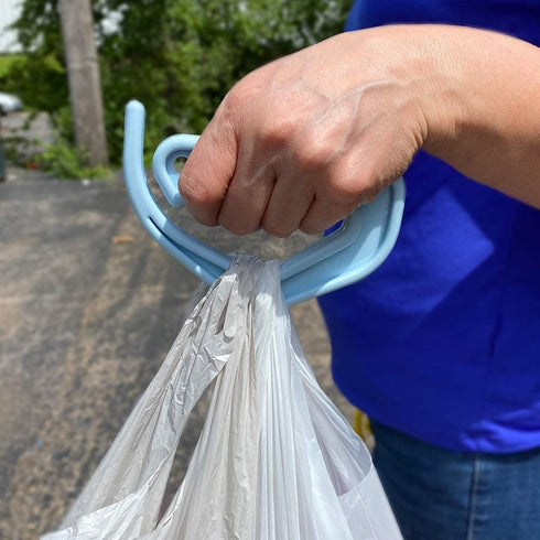 Grocery Bag Carrier (2-Pack Blue) - Multiple Shopping Bag Holder Handle, Durable Lightweight Tool