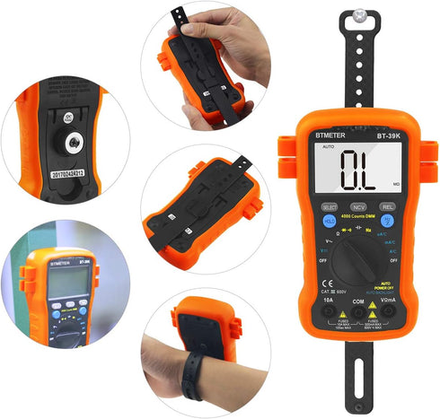 BTMETER BT-39K DVOM Multimeter with Case, 4000 Count Volt Ohm Amp Meter Autoranging DMM for AC/DC Current, Voltage, Resistance Frequency Tester, with NCV, Continuity, Diode, Auto Backlight by BTMETER