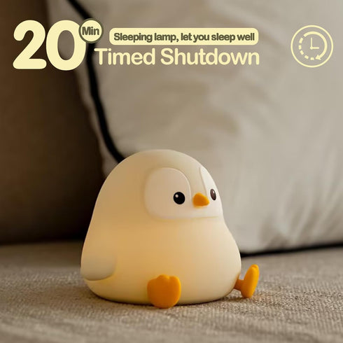 2 Dimmable, ATSUI Penguin Night Light, LED Squishy Novelty Animal Night Lamp, Food Grade Silicone, Level Nursery