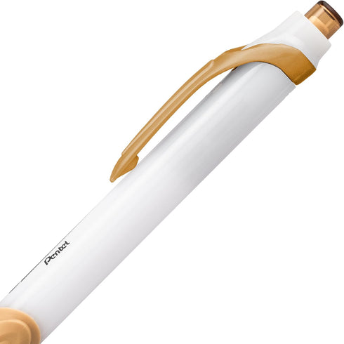 Pentel GlideWrite Ballpoint Pen with TechniFlo Ink - (1.0mm) Medium Line, Antique Gold Ink, Box of 12