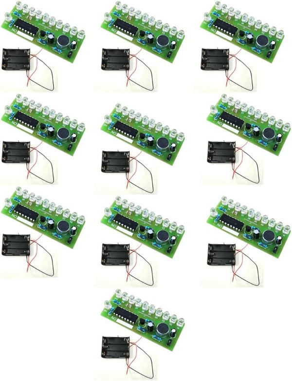 10PACK ISolderStore Soldering Practice Board Soldering Project Kit CD4017 Colorful 10 LEDs