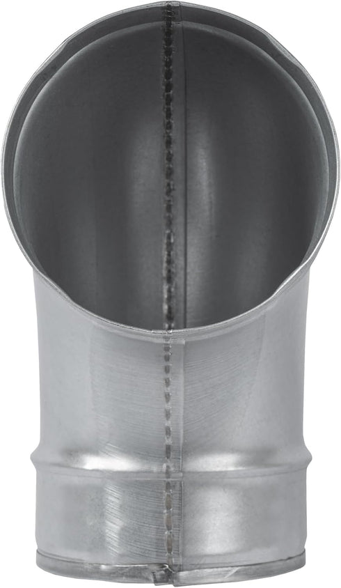 4" Inch 90 Degree Galvanized Steel Duct Elbow - Pressed Industrial Connector Bend - Ventilation Pipe Fitting - Dryer, Exhaust, Extractor Hood Air Inlet, Outlet Pipe Joint