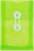 JAM PAPER Plastic Envelopes with Button & String Tie Closure, 4 1/4 x 6 1/4, Lime Green, 12/Pack