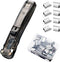 Push Stapler, Binder Clips Paper Clamps Desktop Stapler with 50pcs Reusable Stainless Steel Refill Clips