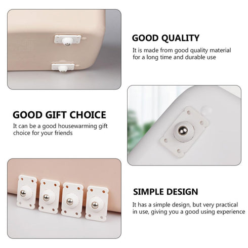8pcs jojofuny Self-Adhesive Sticky Case Wheels Swivel Casters for Storage Boxes Rolling Cart Furniture Accessories