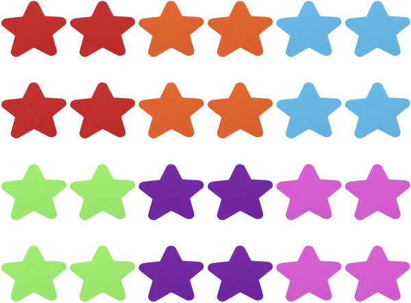 PATIKIL 3.9 x 3.9" Star Carpet Spot - 24Pcs Waterproof Floor Spot Marker Decoration for Classroom, 6 Colors