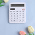 Office Desk Calculator, Cute Basic Calculator for Kids, Dual Power with Big Button Display for Home and School (White)