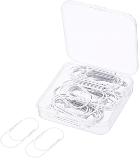 MECCANIXITY 30 Pcs Wide Paper Clip Coated Large Clips, 2 Inch White Bookmarks for Organizing Office Home