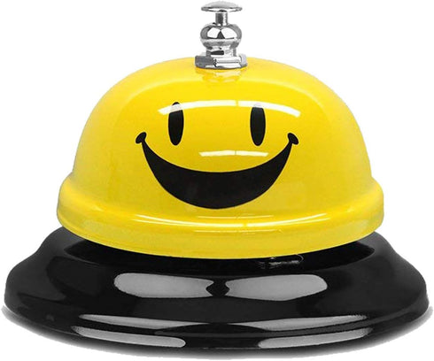 Call Bell Yellow Lovely Smile Face Desk Service Bell, Ding Bell for Restaurant, Hotel, Kitchen, Office