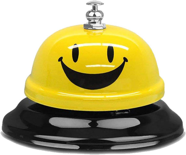 Call Bell Yellow Lovely Smile Face Desk Service Bell, Ding Bell for Restaurant, Hotel, Kitchen, Office