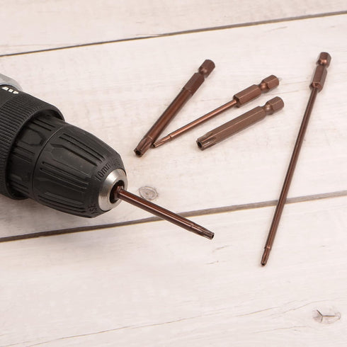 2pcs T30 Torx Bit, 1/4" Hex Shank 4" Length Magnetic Security Star Screwdriver Power Tool
