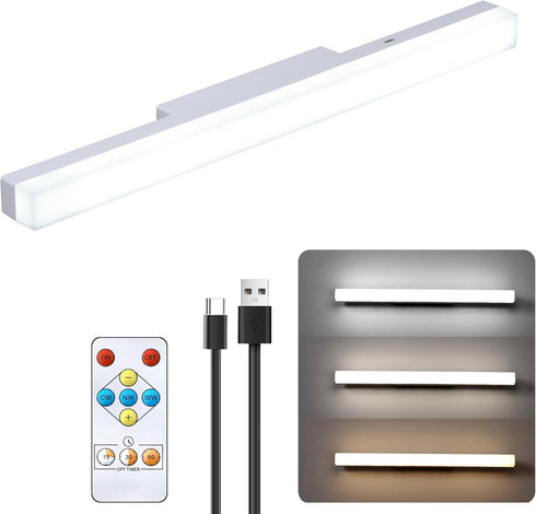 Clnutrieve 5W Rechargeable wall Sconces,16 inches Mirror Vanity Lights with Remote Dimmable and