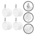 FUOYLOO 4pcs 1.5-inch 8x13mm White Swivel Desk Chair Wheels with Brake, Threaded Stem Casters for Office Furniture