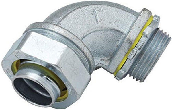 RACO Connector 3428-8 - Liquid Tight, 90 Degree, Flex and Type B Flex, Uninsulated, 2-Inch Gray