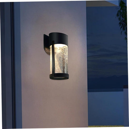 AwnsIMfreien Wall Light Fixtures, Solar Wall Lights, Waterproof LED Dusk to Dawn Outdoor Lighting, Crackled Glass Solar