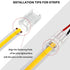 COB LED Strip to Wire Connector 20 Pieces Waterproof LED Adapter Connectors for Solderless LED Light Strip (2 Pin, 10