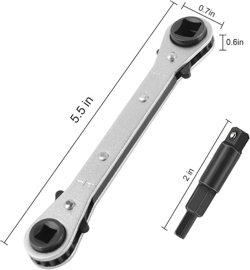 HVAC Service Wrench Tool Kit with Hexagon Bit Adapter for Air Conditioner Refrigeration Equipment Repair