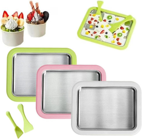 Generic 2 Instant Ice Cream Maker - At-Home Rolled Ice Cream Maker Kit,DIY Homemade Sorbet, Instant Freeze Plate