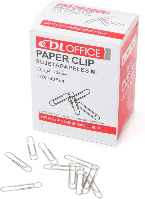 Paper Clips, 1000 Medium Paper Clips (10 Boxes of 100 Each), Standard Size 1.25IN Silver Paper Clips for Office School