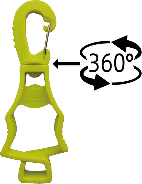 Seibertron Patented Glove Clips - Work Gloves Grabber Holder Clip to Pants, 2 Pieces Fluorescent Yellow