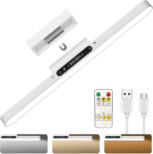 4000mAh 6W Rechargeable Under Cabinet Lighting with Remote, Wireless Magnetic Light Bar,
