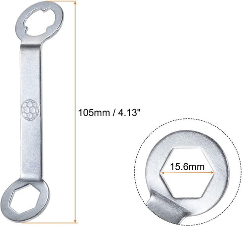 Track Spikes Wrench Dual Interface Aluminum Non-Slip Shoes Adjustment Tool for M5 Soccer Shoes, Silver Tone by HARFINGTON