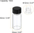 PATIKIL 10 Pack 10mL Clear Round Glass Storage Bottles, Plastic Screw Cap for Lab Home