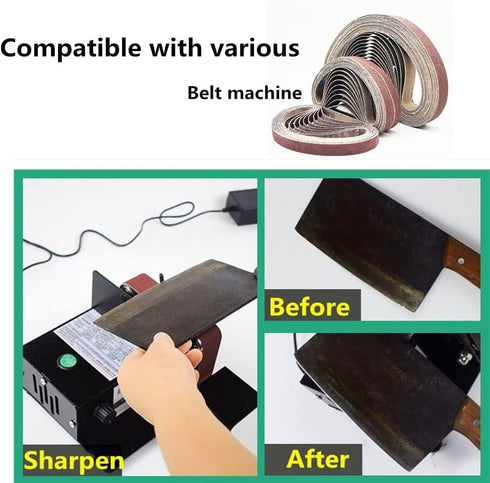 1-1/2 Inch x 30 Inch Sanding Belts, 600 Grits for Belt Sander Tool, Woodworking, Metal Polishing, 10 Pack Aluminum Oxide