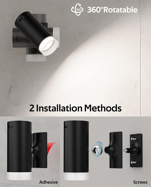 12RGB 3CCT Dimmable Afyuol LED Wall Sconce, Wireless Battery Operated Wall Sconce with Rechargeable Battery Operated