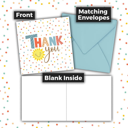 Pack 36 5 5 Honeyplum Lil Ray of Sunshine Thank You Cards - of Cards With Matching Envelopes - Small Thank You Cards