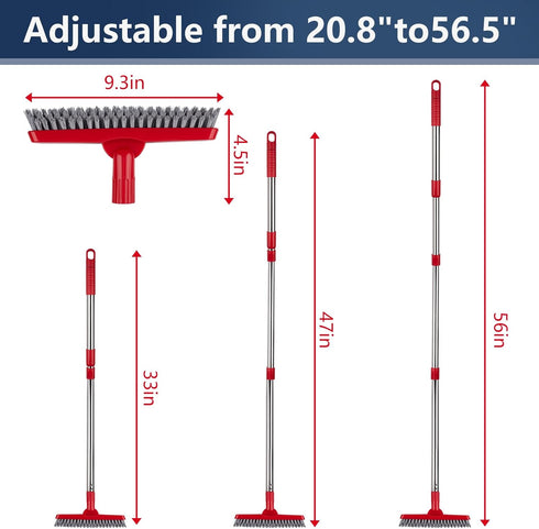 2 Pack ITTAHO Grout Brush with Long Handle, Swivel Cleaning Grout Line Scrubber - Extendable Durable Handle Grout