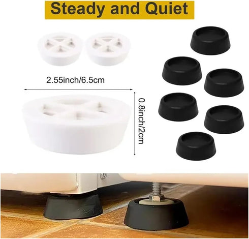 DYLCCHFS 4/8Pcs Feet(White,4pcs) For Washing Machine Universal Leg Base Mats Noise-reducing Furniture Anti Vibration
