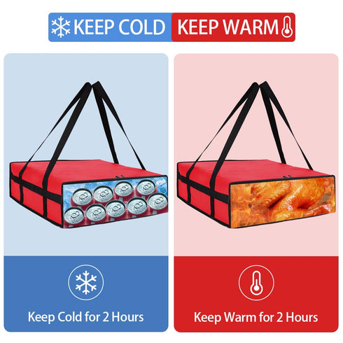 20" 20" 6" Commercial 1Pk CIVJET Insulated Pizza Delivery Bag for Carry Hot, x x Carrier Warmer, Insulated Food